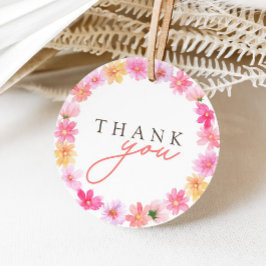 Levendige zomer bloemen wilde bloem dank u bedankjes labels