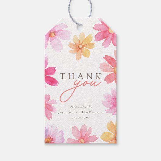 Levendige zomer bloemen wilde bloem gunst cadeaulabel (Voorkant)