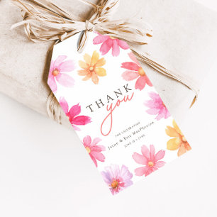 Levendige zomer bloemen wilde bloem gunst cadeaulabel