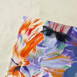 Levendige Zomer Bloemige Abstracte Kunst Strandhan Strandlaken
