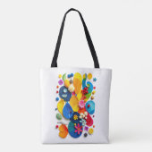 Levendige Zomer Botanische Abstracte Pop Art Tote Bag (Achterkant)