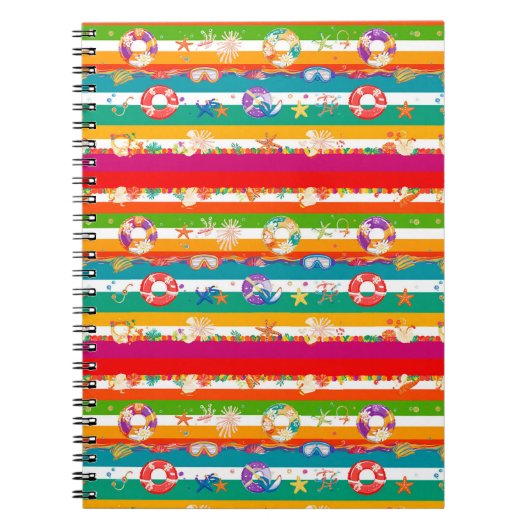 Levendige zomer strand thema ontwerp notitieboek (Voorkant)