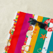 Levendige zomer strand thema ontwerp strandlaken (In situ)