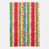 Levendige zomer strand thema ontwerp theedoek (Verticaal)