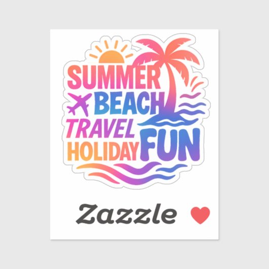 Levendige zomer typografie collage met grafische f sticker (Vel)