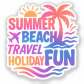 Levendige zomer typografie collage met grafische f sticker (Voorkant)