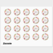 levendige zomerbloem handgemaakt met liefde ronde sticker (Vel)