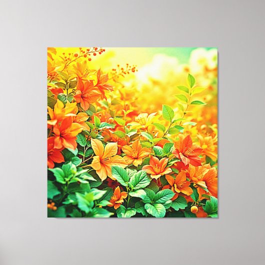 Levendige zomerbloemen canvas afdruk (Voorkant)