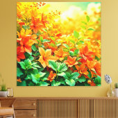 Levendige zomerbloemen canvas afdruk (Insitu (Woonkamer))