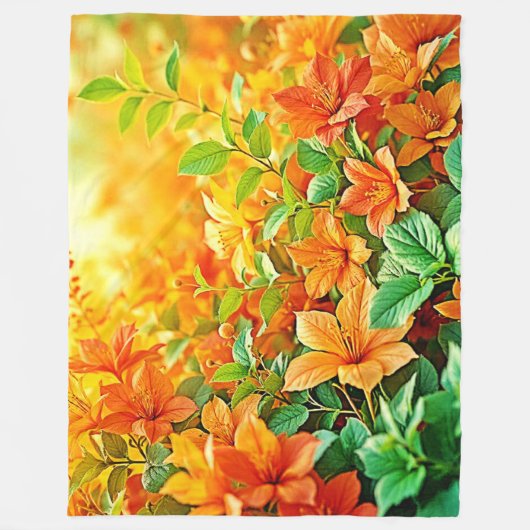 Levendige zomerbloemen fleece deken (Voorkant)