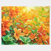 Levendige zomerbloemen fleece deken (Voorkant (Horizontaal))