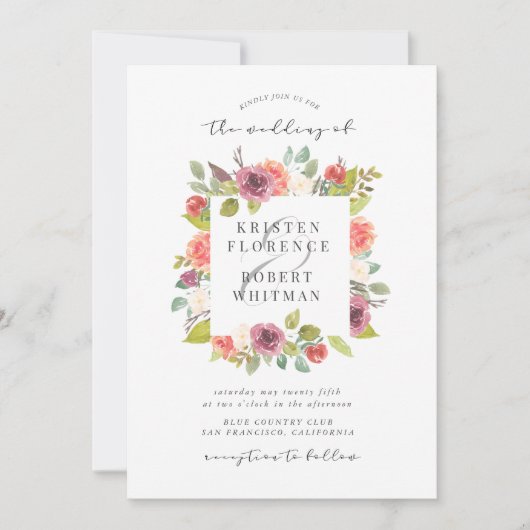 Levendige zomerbloemen | huwelijksuitnodiging kaart (Voorkant)