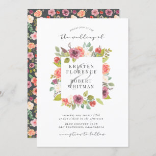 Levendige zomerbloemen   huwelijksuitnodiging kaart