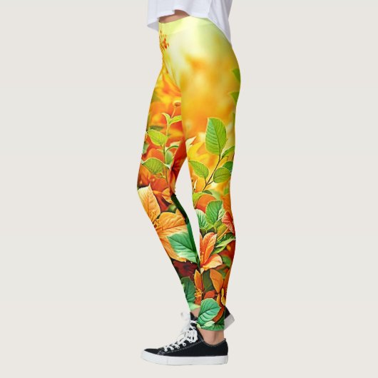 Levendige zomerbloemen leggings (Links)