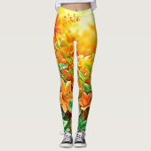 Levendige zomerbloemen leggings (Voorkant)