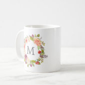 Levendige zomerbloemen | Monogram Mok (Voorkant links)