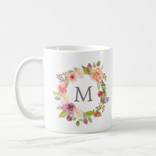 Levendige zomerbloemen   Monogram Mok