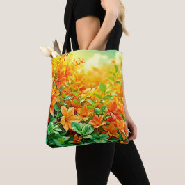 Levendige zomerbloemen tote bag