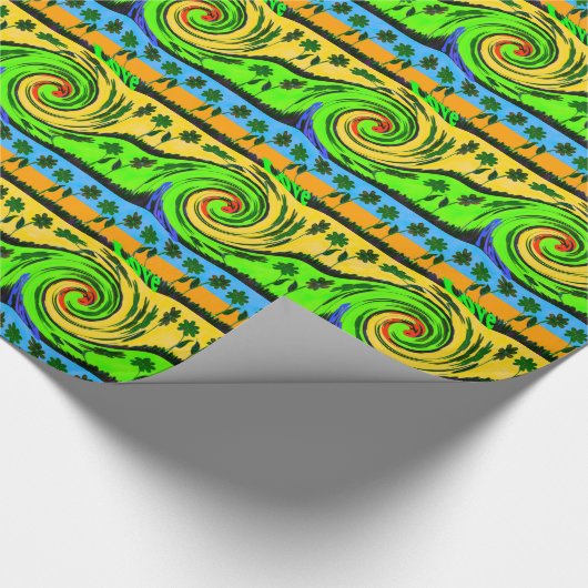 Levendige zomergolfkleuren cadeaupapier (Hoek)