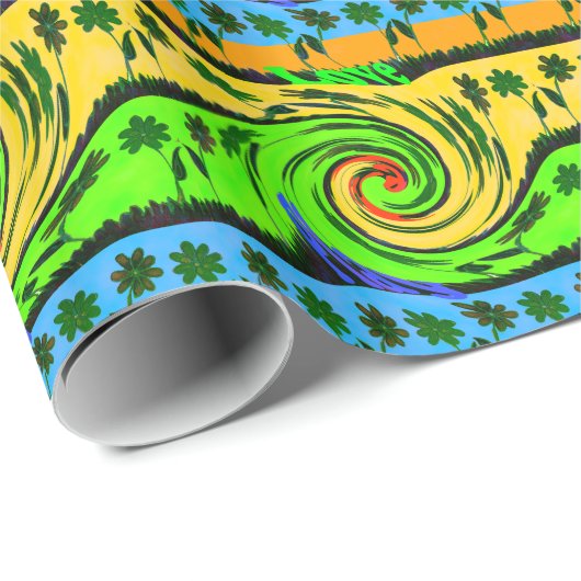 Levendige zomergolfkleuren cadeaupapier (Rol Hoek)