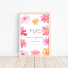 Levendige Zomerse Baby in Bloom Floral Wildflower Poster
