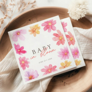 Levendige Zomerse Baby in Bloom Floral Wildflower Servet