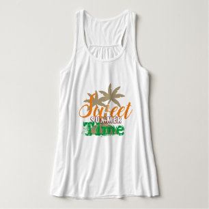 Levendige zomertijd kleurrijke zomervibes vrouwen tanktop