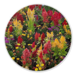 Levendige zomertuin in Orlando Florida Keramische Knop