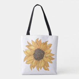 Levendige zonnebloem botanische jumbo tas