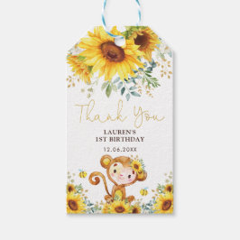 Levendige Zonnebloem Cheeky Baby Monkey Wild Verja Cadeaulabel