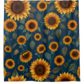 Levendige Zonnebloem Douche Gordijn Set (Voorkant)