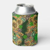 Levendige zonnebloem en Shamrock Blikjeskoeler (Blikje Voorkant)