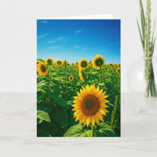 Levendige Zonnebloem Foto Blank Wenskaart/ Opmerki Kaart