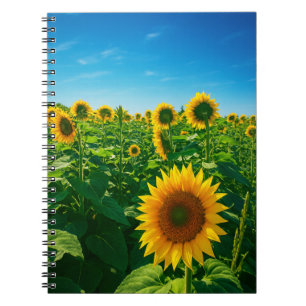 Levendige zonnebloem foto notitieboek