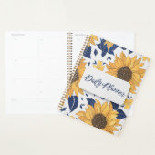 Levendige zonnebloem & marine botanische esthetiek planner (Display)