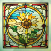 Levendige Zonnebloem Nep Gebrandschilderd Glas Raamsticker (Vel 3)