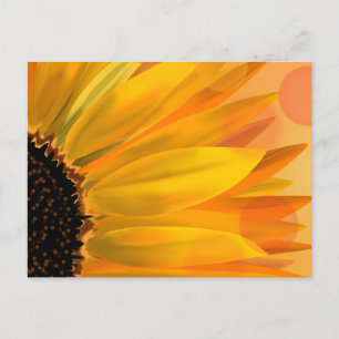 Levendige zonnebloem postkaart