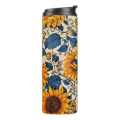 Levendige zonnebloemdromen: waar elke slok bloeit thermosbeker (Gedraaid links)