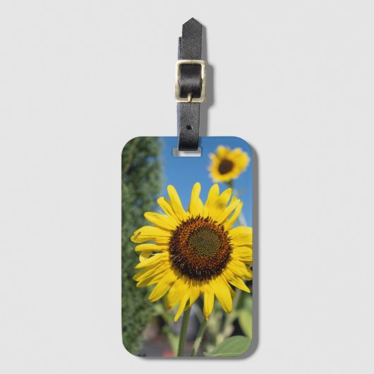 Levendige zonnebloemen bagagelabel (Voorkant (verticaal))