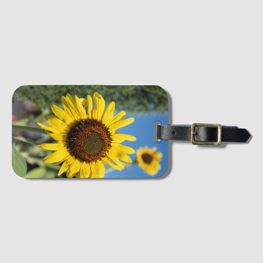 Levendige zonnebloemen bagagelabel (Voorkant (horizontaal))