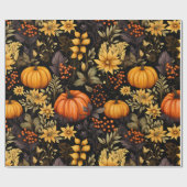 Levendige Zonnebloemen & Rustieke Pompoenen Cadeaupapier (Vlak)