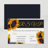 Levendige zonnebloemen | Zomer bruiloft maaltijden RSVP Kaartje (Voorkant / Achterkant)