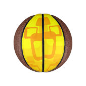 Levendige Zonnebloemstroom – Moderne Abstracte Kun Basketbal (Verticaal)
