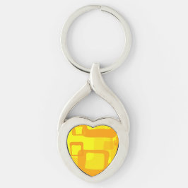 Levendige Zonnebloemstroom – Moderne Abstracte Kun Sleutelhanger