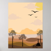 , levendige zonnebrand, serene boom, beschaving poster (Voorkant)