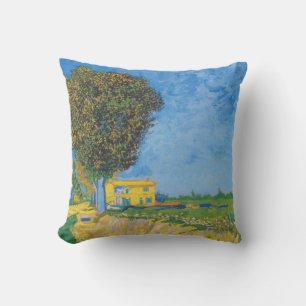 Levendige Zonnige Weg & Gele Huis door Van Gogh Kussen