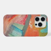 Levendige Zonsondergang Abstract Expressionistisch iPhone Hoesje (Achterkant horizontaal)