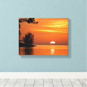 Levendige zonsondergang bij Key West Florida Canvas Afdruk