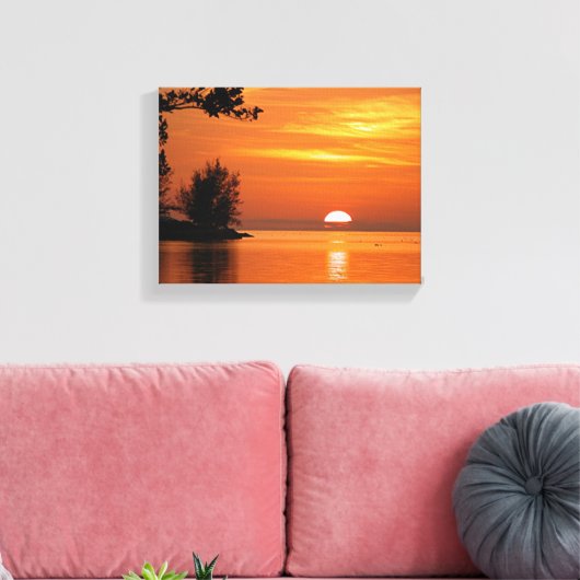 Levendige zonsondergang bij Key West Florida Canvas Afdruk (Insitu (Woonkamer))