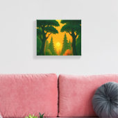 Levendige Zonsondergang Bos Illustratie Canvas Afdruk (Insitu (Woonkamer))